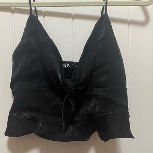 Black zara crop top